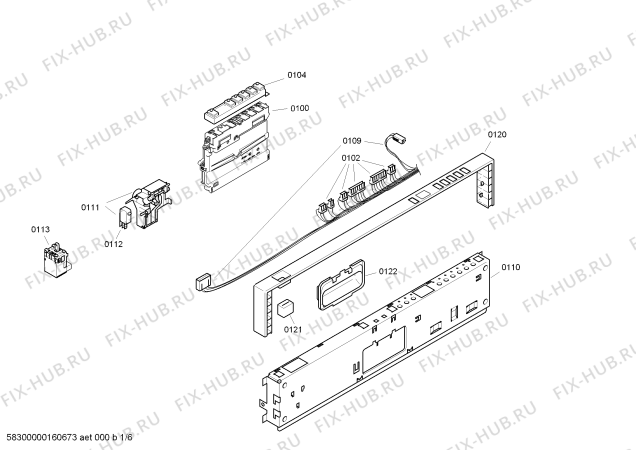 Схема №3 SGV46M13RU с изображением Набор кнопок для посудомойки Bosch 00624802