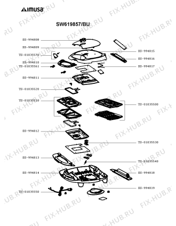 Схема №1 SM272582/BU с изображением Нагревательный элемент для вафельницы (бутербродницы) Seb TS-01035520