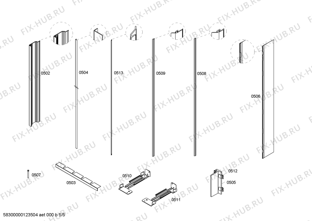 Схема №4 RW464260AU с изображением Крышка для холодильника Bosch 00478702