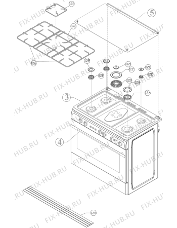 Взрыв-схема плиты (духовки) Gorenje G9200AX (263138, 9502NGSWH) - Схема узла 08