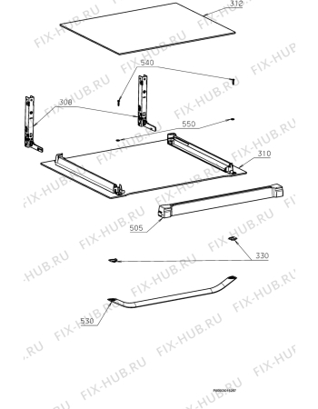 Взрыв-схема плиты (духовки) Aeg Electrolux E8871-7-M - Схема узла Door 003