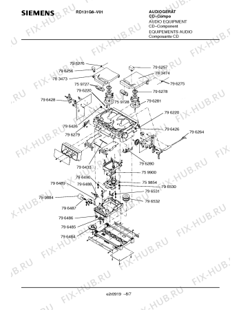 Схема №3 RD131G6 с изображением Опорная ножка для телевизора Siemens 00796527