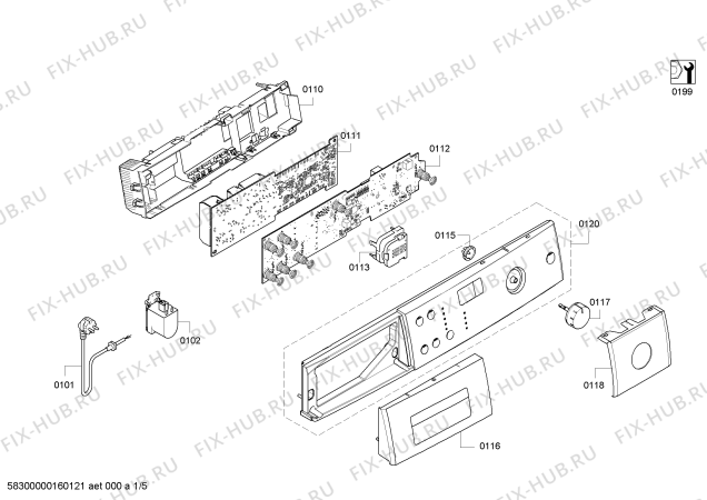 Схема №2 WAQ28390NL с изображением Ручка выбора программ для стиралки Bosch 00621391