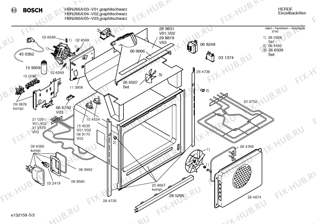 Схема №4 HBN566ACC с изображением Клавиша Bosch 00069337