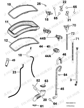 Взрыв-схема стиральной машины Rex Electrolux RWT126450W - Схема узла Hydraulic System 272