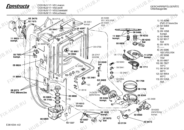 Взрыв-схема посудомоечной машины Constructa CG518J1 - Схема узла 02