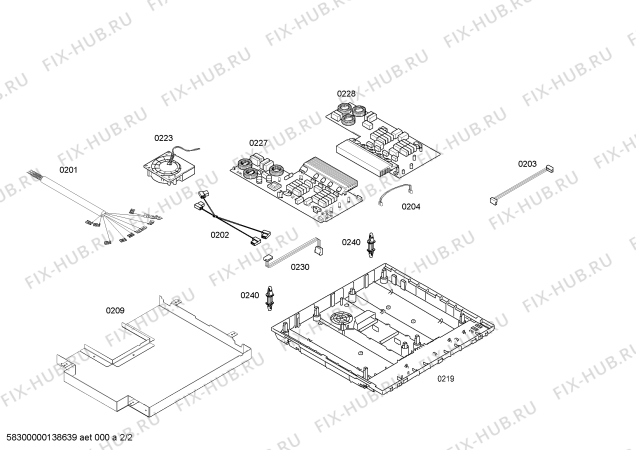 Взрыв-схема плиты (духовки) Siemens EH875TE11X SE.4I.80.BAS.WP.X.TOP - Схема узла 02