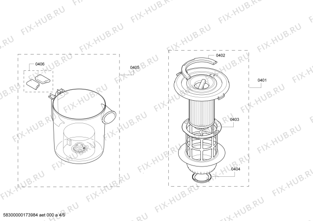 Взрыв-схема пылесоса Bosch BGS51435 Bosch Relaxx'x - Схема узла 04