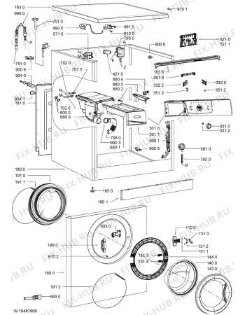 Схема №1 AWO 466 с изображением Декоративная панель для стиральной машины Whirlpool 481074241262