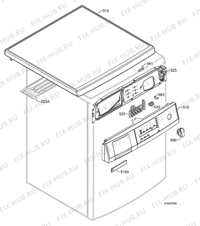 Взрыв-схема стиральной машины Aeg Electrolux L62605 - Схема узла Command panel 037