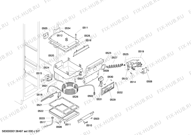 Схема №5 RX496290 с изображением Стартовый узел для холодильной камеры Bosch 00647404