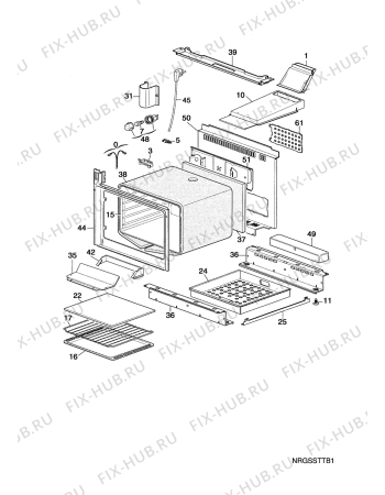 Взрыв-схема плиты (духовки) Arthurmartinelux CG6020W1   GAS AME - Схема узла Oven