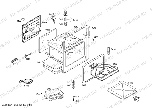 Взрыв-схема плиты (духовки) Bosch HGG343455R - Схема узла 04