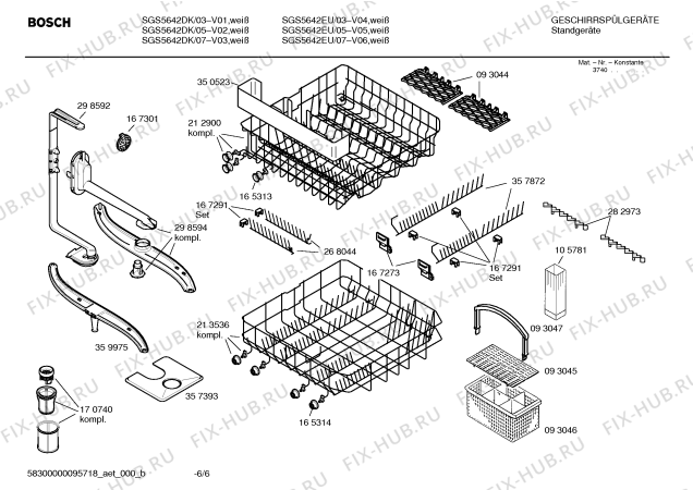 Взрыв-схема посудомоечной машины Bosch SGS5642DK - Схема узла 06