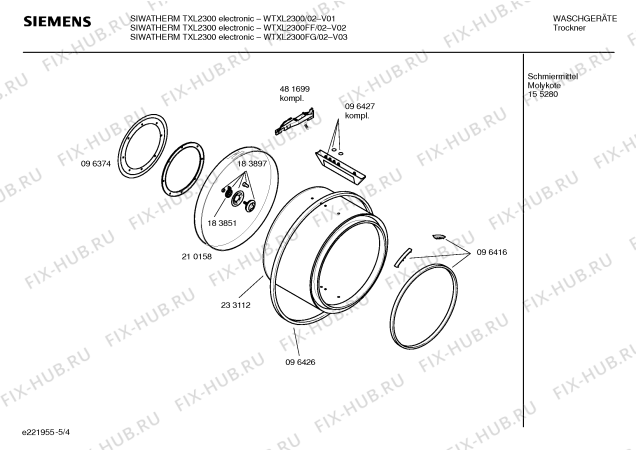 Схема №4 WTXL2300 SIWATHERM TXL2300 electronic с изображением Инструкция по установке и эксплуатации для сушильной машины Siemens 00529245