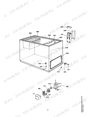 Взрыв-схема холодильника Aeg ARC2343-4GT - Схема узла Housing 001