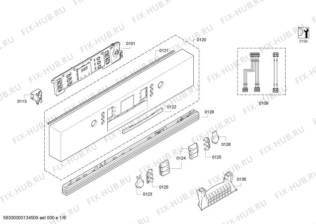 Схема №4 SMD86M04DE с изображением Набор кнопок для посудомойки Bosch 00614142