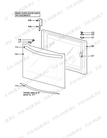 Взрыв-схема плиты (духовки) Parkinson Cowan SG550WN - Схема узла H10 Main Oven Door (large)