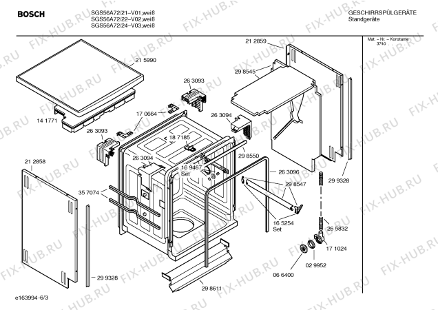 Схема №3 SGS69A12 с изображением Краткая инструкция для посудомойки Siemens 00583100