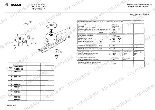 Взрыв-схема холодильника Bosch KSU4101GB - Схема узла 04