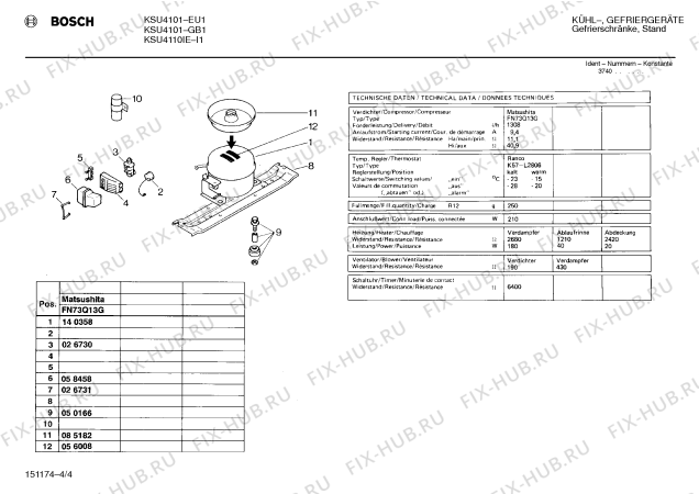 Взрыв-схема холодильника Bosch KSU4101 - Схема узла 04