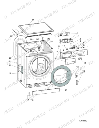 Схема №3 RSG964JKXUK (F102618) с изображением Обшивка для стиральной машины Indesit C00480959
