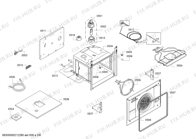 Взрыв-схема плиты (духовки) Bosch HKA090150 - Схема узла 05