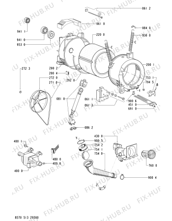 Схема №1 AWM 5422 с изображением Тумблер для стиралки Whirlpool 481228210192