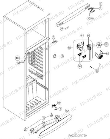 Взрыв-схема холодильника Zanussi ZRT332WO1 - Схема узла Housing 001