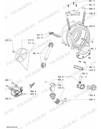 Схема №1 AWO/D 8200/1 с изображением Обшивка для стиралки Whirlpool 480111103888
