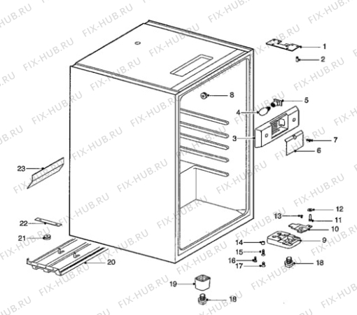 Взрыв-схема холодильника Hansa KTC1302 - Схема узла Cabinet + armatures