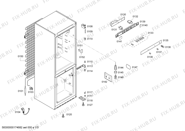 Схема №1 KGV36Z47 с изображением Шарнир крышки для холодильной камеры Bosch 00615332