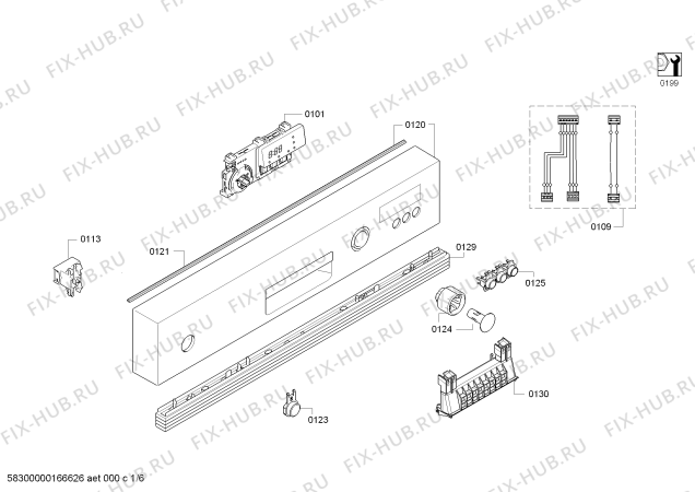 Схема №3 SMIBEE50NL с изображением Панель управления для посудомоечной машины Bosch 00791207