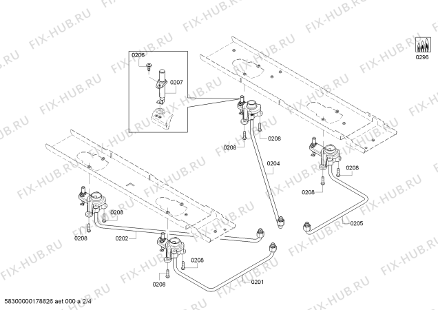Схема №3 NGM5055UC Bosch с изображением Кронштейн для плиты (духовки) Bosch 00771236