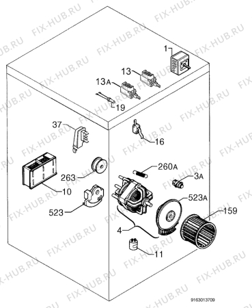 Взрыв-схема комплектующей Zanussi IZTA120 - Схема узла Electrical equipment 268