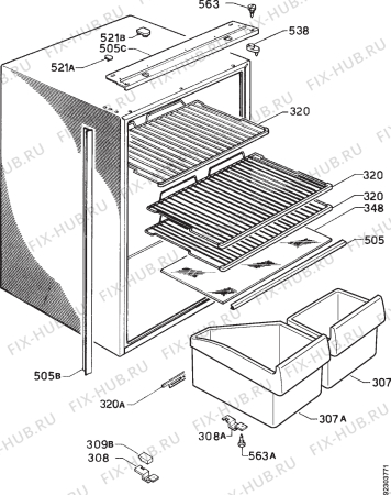 Взрыв-схема холодильника Electrolux ER1632I - Схема узла Housing 001