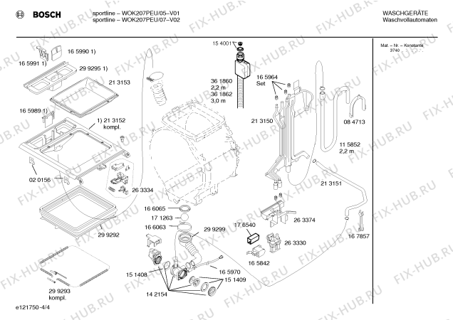 Схема №3 WOK207PEU sportline с изображением Таблица программ для стиральной машины Bosch 00526020