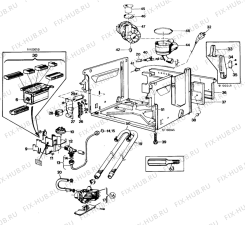 Взрыв-схема посудомоечной машины Electrolux BW330-3 - Схема узла W10 Water details  E