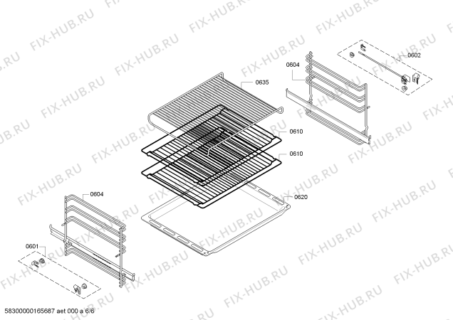 Взрыв-схема плиты (духовки) Siemens HB63AR550F - Схема узла 06