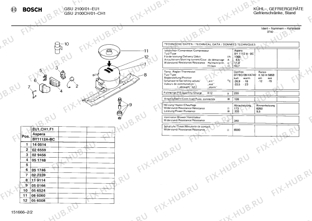 Взрыв-схема холодильника Bosch GSU2100 - Схема узла 02