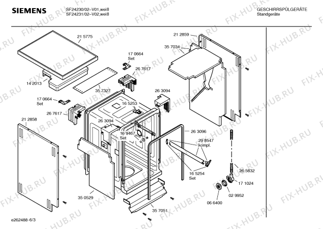 Взрыв-схема посудомоечной машины Siemens SF24230 - Схема узла 03