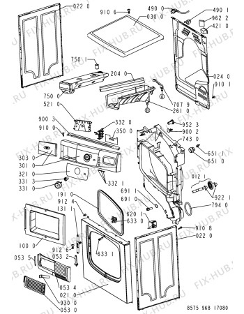 Схема №1 AWZ 9678 с изображением Декоративная панель для стиральной машины Whirlpool 480112100237