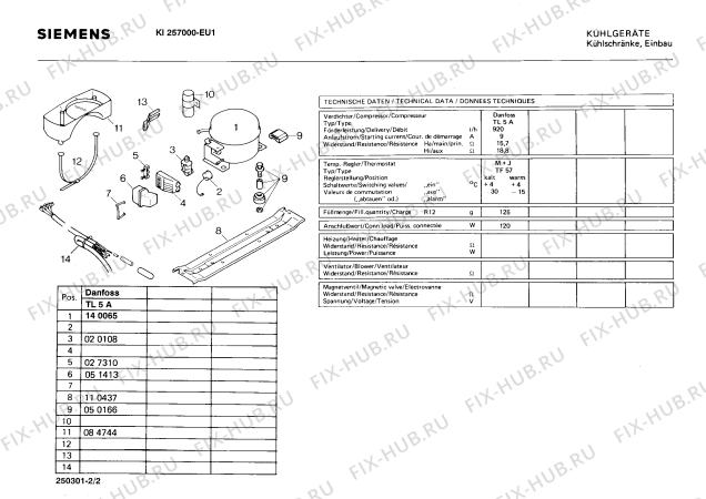 Взрыв-схема холодильника Siemens KI257000 - Схема узла 02