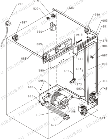 Взрыв-схема стиральной машины Gorenje WA71101 (173828, PS13/10B) - Схема узла 04