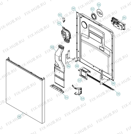 Взрыв-схема посудомоечной машины Gorenje D5122 XL DK   -White Bi Soft (900001373, DW70.1) - Схема узла 05