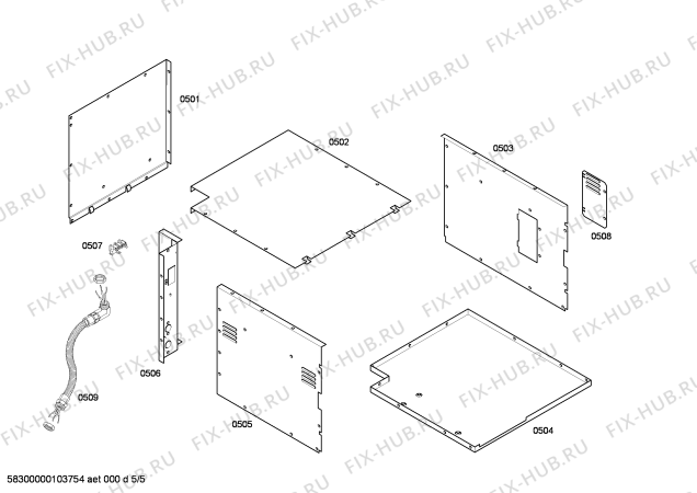 Схема №3 ED220610 с изображением Гайка для печи Bosch 00174477