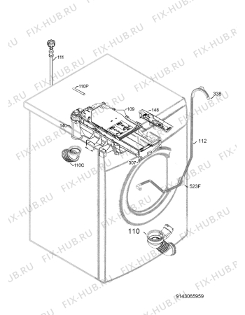 Взрыв-схема стиральной машины Electrolux EWF126210A - Схема узла Hydraulic System 272