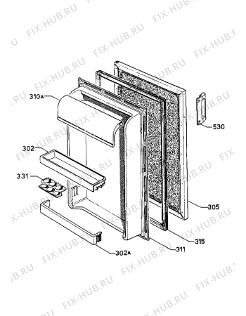 Взрыв-схема холодильника Zanussi ZF142T - Схема узла Door 003