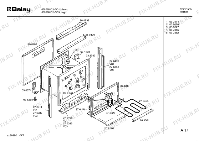 Схема №3 H5506V с изображением Переключатель для духового шкафа Bosch 00034701
