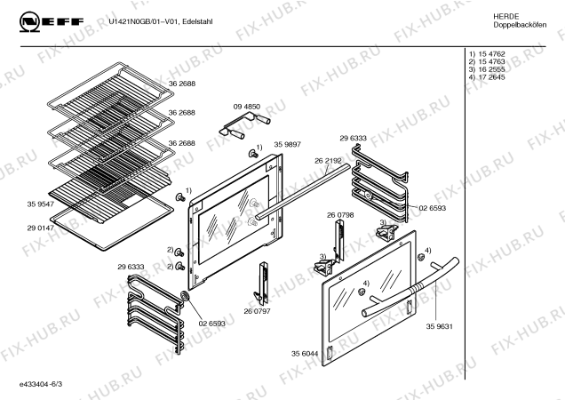 Схема №5 U1421N0GB с изображением Панель управления для духового шкафа Bosch 00360506